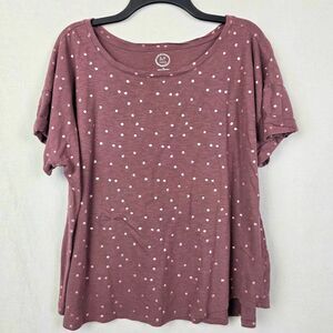 Maurices 24/7 Polka Dot Tee 1X Mauve
